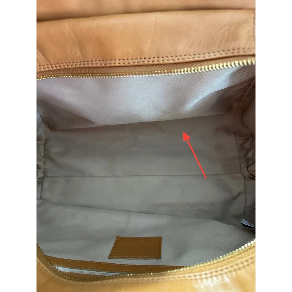 Nardelli Italy Tan Leather Satchel Crossbody Bag Cognac Gold Hardware Medium